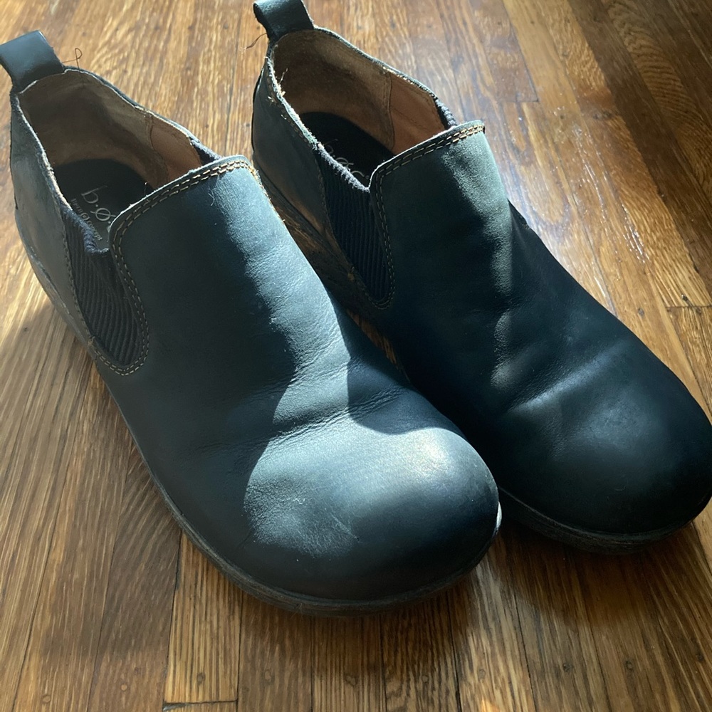 BOC Black Leather Clogs